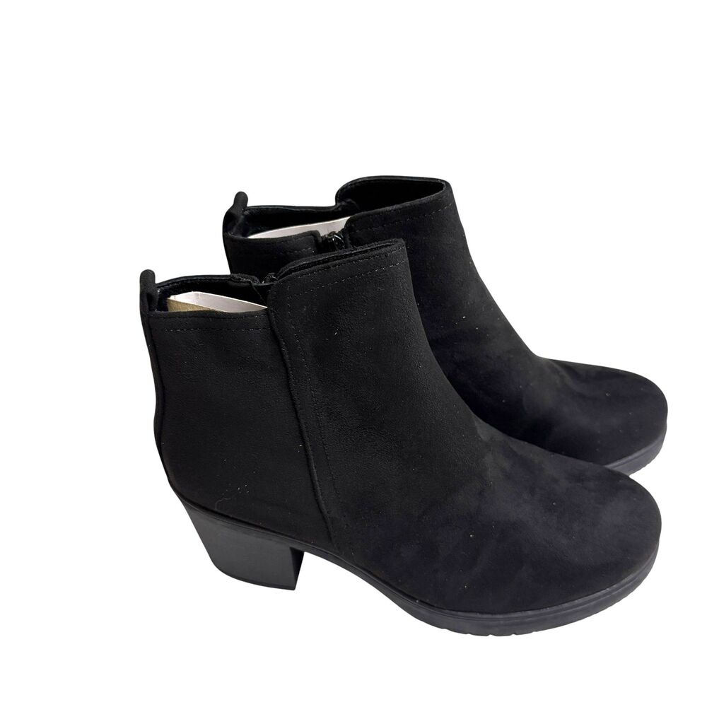 Dream Pairs Zoey Suede Booties Boots Block Heel Women Black 11 NIB